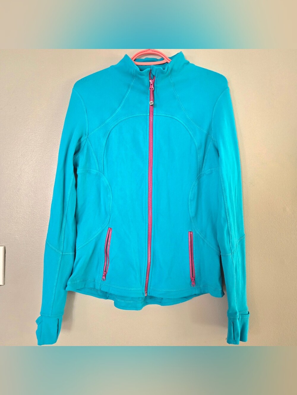 Lululemon Forme Jacket II *Brushed Surge Teal Blue Pink Size 12 From 2013